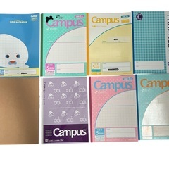 ノート 方眼罫 16冊 まとめ売り 新品～少し使用 大量 キャンパス 英語 こくご 漢字 方眼 理系線 罫線
の画像
