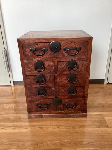 子箪笥　総ケヤキ無垢材25mm厚【町田市再生家具】251906