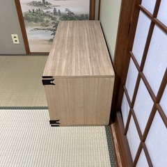 木製シンプル和風タンス 2扉 3引き出しの画像