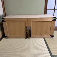 木製シンプル和風タンス 2扉 3引き出しの画像