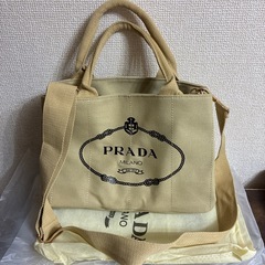 PRADA カナパ トートバッグ 2way カーキベージュの画像