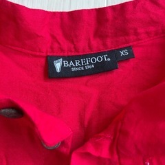 ヴィンテージシャツ　BAREFOOT レッド 長袖シャツ XSの画像