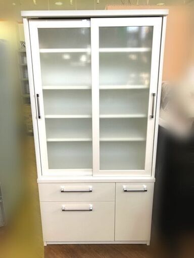 メーカー不明■食器棚 ダイニングボード カップボード キッチン収納白 ホワイト