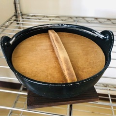 一人前鍋＋木蓋＋木鍋敷のセット×20個セット　の画像