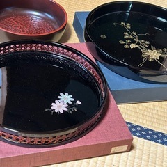 美品　おぼん＆菓子器セットの画像