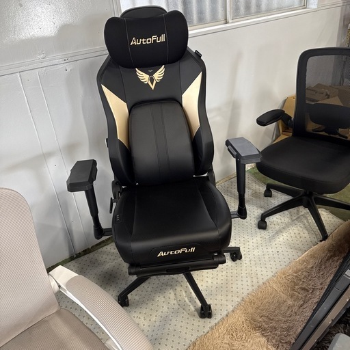 新品 AutoFull(オートフル) M6 ゲーミングチェア 通風と加熱座面 360°アームレスト 幅広座面 オットマン付 椅子「AUTO」可動式ランバーサポート 160°リクライニング 通気性PUレザー ソファー座り心地 人間工学の王道 おしゃれ ブラック