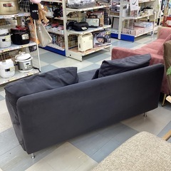 🛋️春日市🛋️2Pソファ🛋️ I K E A🛋️イケア🛋️２人用🛋️黒色🛋️クッション付き🛋️ゆったり🛋️定価59,900円🛋️No2021の画像