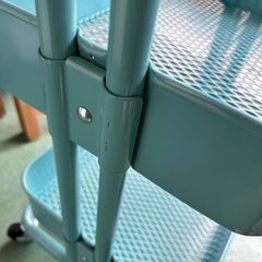【済】廃盤色【IKEA】ロースコグ 3段ワゴン ターコイズの画像