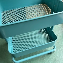 【済】廃盤色【IKEA】ロースコグ 3段ワゴン ターコイズの画像