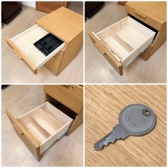【超美品‼️】総額27万♪ 高級 カリモク家具 160cm幅プレジデントデスク 事務机 パソコン机 デスクワゴン付き 袖机 オーク材ナチュラルブラウン♪の画像