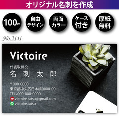 名刺印刷 100枚 両面 フルカラー 紙ケース付 No.2…