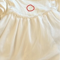ハルウララ　オーガニックコットン ホワイト ロンパースの画像