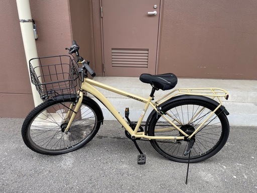 27.5インチ自転車/シティーサイクル 外装6段/LEDオート/マットベージュ