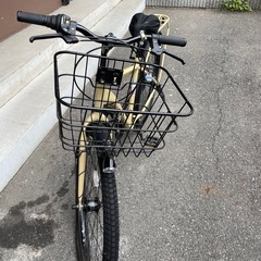 27.5インチ自転車/シティーサイクル 外装6段/LEDオート/マットベージュ