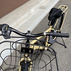 27.5インチ自転車/シティーサイクル 外装6段/LEDオート/マットベージュ