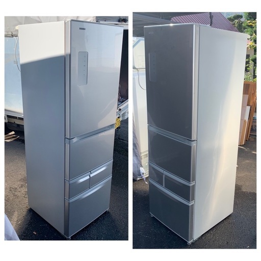 【札幌市内軒先配達無料】東芝　2016年製　GR-J43G-S　5ドア冷蔵庫　（410L・右開き）　シルバー