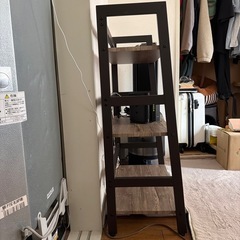 木目調　三段棚の画像