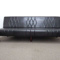 新札幌 / 長谷川産業 スイートデコレーション トレイシー2 ソファーベッド 合皮素材 TRACY2 ブラック 3人掛け ソファベッド / No.3617の画像