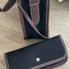 80%OFF!!! 新品未使用品⭐︎　COOMB ショルダーバッグ ポーチ／財布 2点セット　ブラック ブラウンの画像