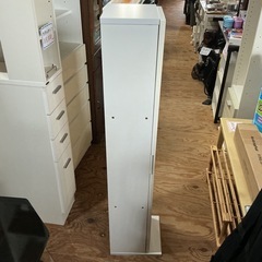 CD収納タワー💿✨タワーラック棚CDラックガラス窓幅26.3cm奥行き18.8cm高さ120.5cm7段ラック白ホワイトの画像