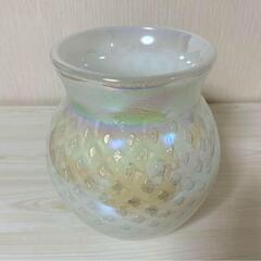 クラタボヘミアンクリスタル 花瓶 フラワーベース　乳白色ガラス 花器 オーロラの画像