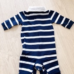 【美品】ポロラルフローレン　ロンパース 70サイズ ネイビー×白の画像