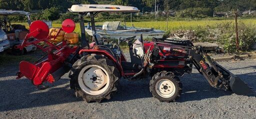 鹿児島発　ヤンマーバケット付き　24馬力ディーゼルトラクターAF224　パワステ　モンローオート