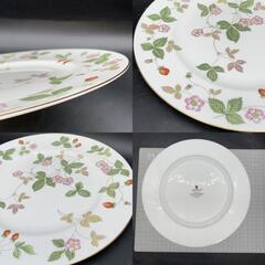 P403　WEDGWOOD ワイルドストロベリー ディナープレート R4406 直径約27cm バックスタンプ旧刻印 / 黒壺マーク / ボーンチャイナ ウェッジウッドの画像