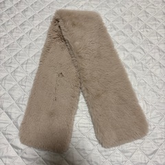 ファー　ベージュ　ストール　ティペット　マフラーの画像