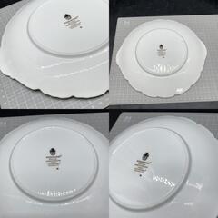 P401　WEDGWOOD ウェッジウッド 黒壺印 直径約25.5㎝　ホワイト プレート キャベツレリーフ　白　大皿/中皿の画像