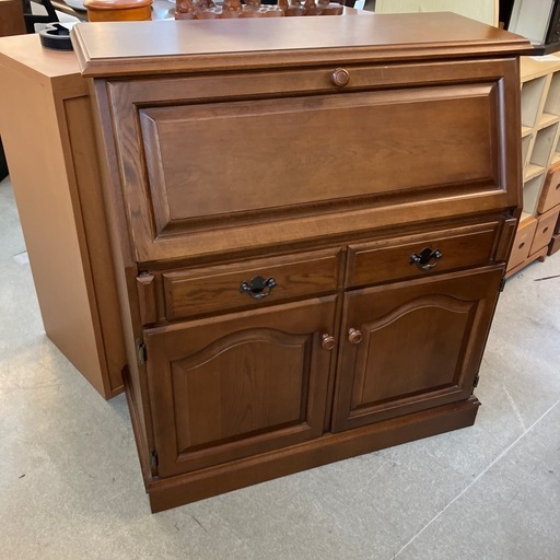 ☆値下げ☆K2510-032 karimoku old vintage ライティングビューロ キズ汚れ有り