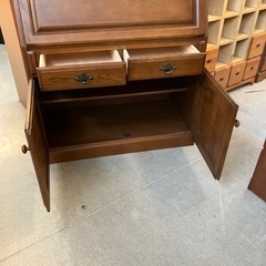 K2510-032 karimoku old vintage ライティングビューロ キズ汚れ有りの画像