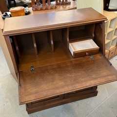 K2510-032 karimoku old vintage ライティングビューロ キズ汚れ有りの画像