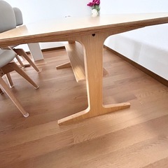 MUJI無印良品 リビングダイニングテーブル/オーク材130cmの画像