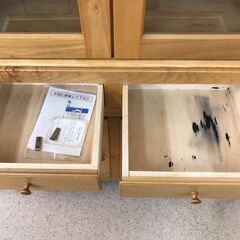 【ジャングルジャングル岩出店】【B146】食器棚 ナチュラル  幅92.5cm×奥行37cm×高さ190cm 中古 家具 和歌山 岩出市 紀の川市 海南市の画像