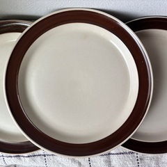 STONE WARE 中皿 約20cm 3枚 昭和レトロ 北欧系プレート4枚の画像