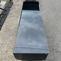テレビ台　テレビボード　天板ガラス　収納付き　黒　ブラック　【149.5×44×48
】の画像