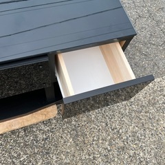 テレビ台　テレビボード　天板ガラス　収納付き　黒　ブラック　【149.5×44×48
】の画像