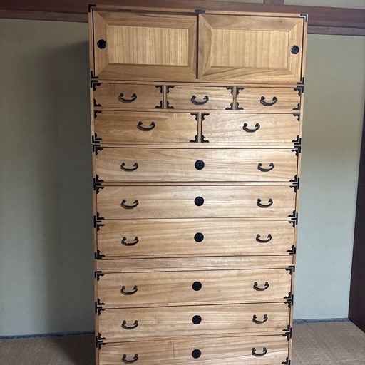 大川家具　桐ダンス 桐箪笥 タンス 箪笥 着物タンス 着物箪笥 和ダンス 和箪笥 4段重ねタンス 収納箪笥 和家具 着物収納 整理ダン　桐箪笥