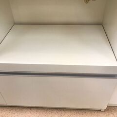 【ジャングルジャングル岩出店】【A711】レンジボード ホワイト 幅135cm×奥行46cm×高さ197cm 中古 家具 の画像