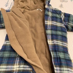 キッズズー　ジャンプスーツ　カバーオール　ロンパース　上着　ジャンパー　ジャケット　アウター　チェック　80　の画像