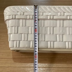 白レンガ風プランター陶器製　美品の画像