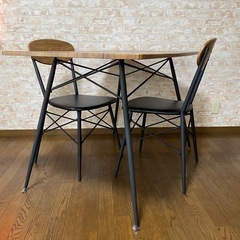 ◆【定価2万円】LOWYAダイニングテーブル3点セット【配送可】◆の画像