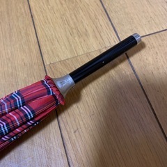 チェック柄ワンタッチ傘の画像