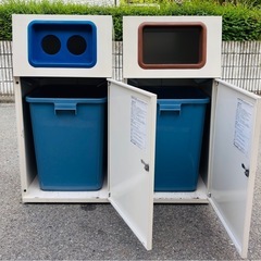 2点セット テラモト ゴミ箱 業務用 空き缶 ニートST あきかん 一般ごみ の画像