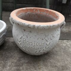 鉢　2個　植木鉢　陶器鉢　アンティーク調　シャビーの画像