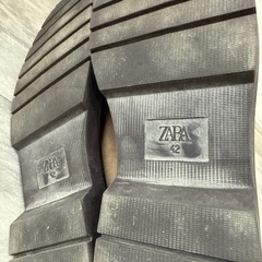 ZARA メンズ 42（26.5cm～27cm）革靴 ブラウン サイドゴアブーツの画像