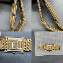 O362★★★★不動★★★★ 石付き Vintage Rado  スクエア ゴールド クォーツ レディース 腕時計 RADO  砂目ゴールドダイヤルの画像