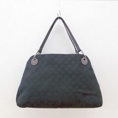 ■GUCCI グッチ GGキャンバス トートバッグ 121023 ブラック系 W38cm ショルダー 肩掛け 本物 札幌 西区 西野店の画像