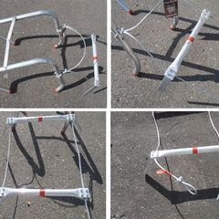 避難はしご 全長約5m アルミ製 ワイヤーロープ式 軽量 緊急避難はしご 防災用品 コンパクト収納 耐荷重約350kg 状態良好 ハシゴ 苫小牧西店の画像